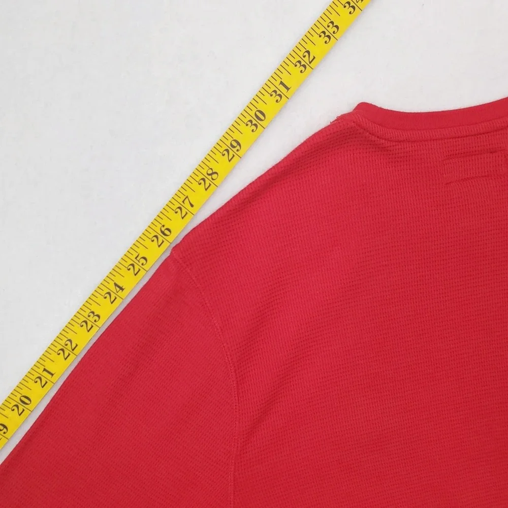 Polo Ralph Lauren Pajama Top Mens Large Red Thermal Waffle Knit Polo Bear Sleep